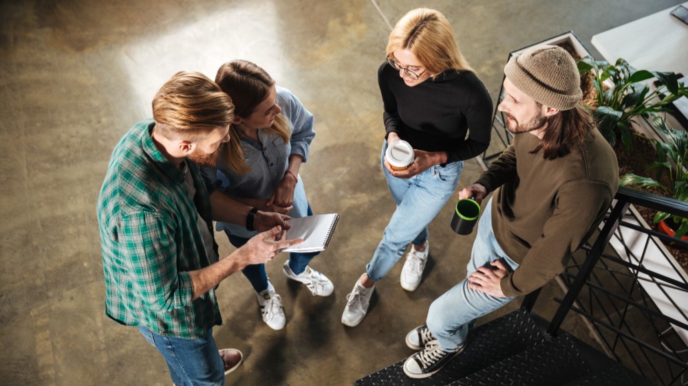 team members discussing