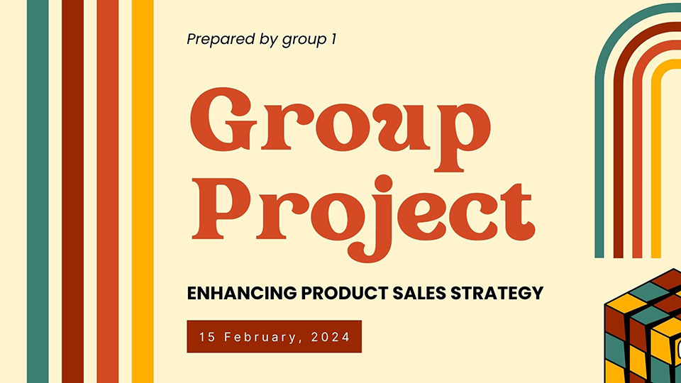 Old school presentation template colorful retro simple sales group project presentation