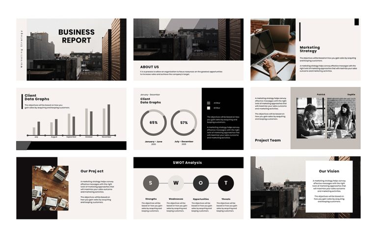 Toned business presentation template toned business product presentation template