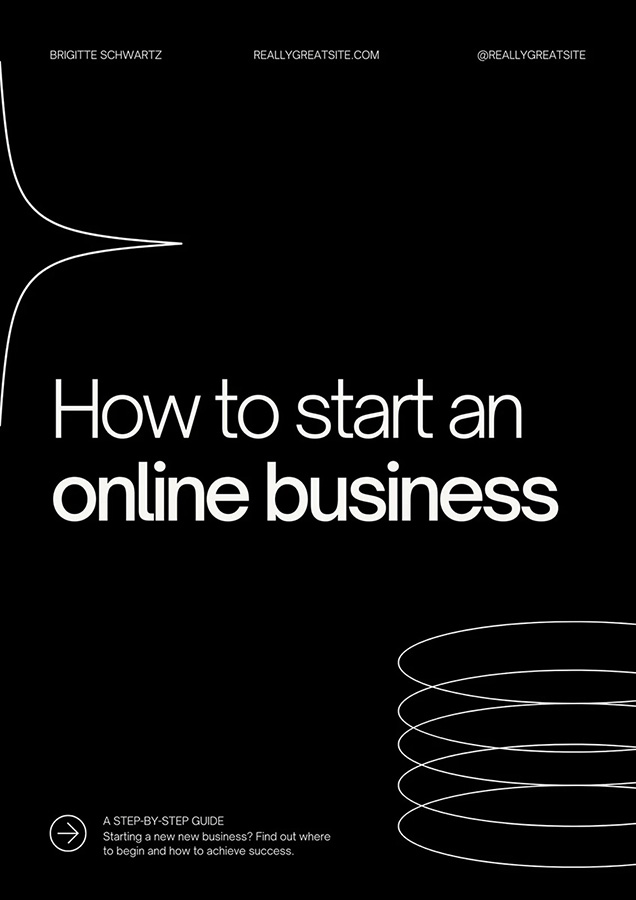 portada minimalista de ebook empresarial en línea