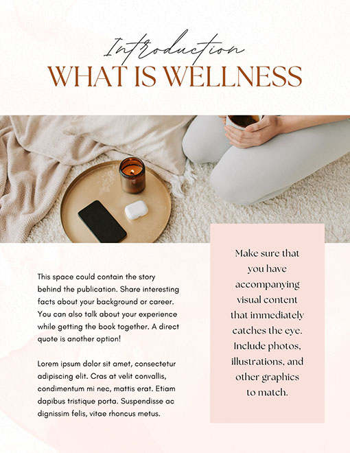 cuaderno de bienestar sencillo en rosa y marrón