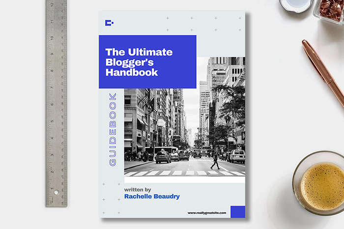 plantilla moderna de portada para guía de blogueros