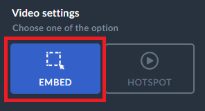 embed button for own video