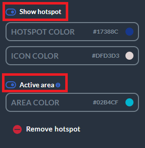 active area and hotspot in flipbook maker