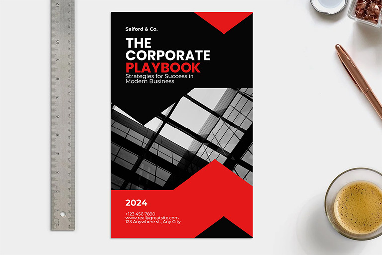 red and black modern corprate playbook template