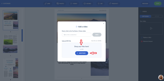 adding a video in flipbook