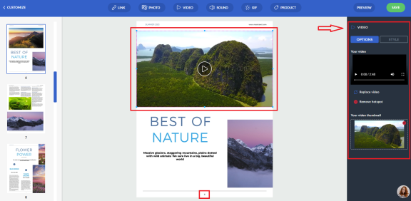 video customization in flipbook maker