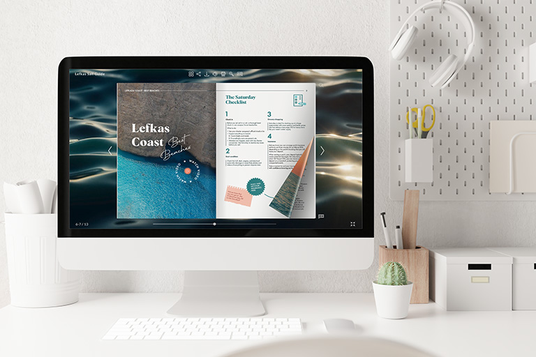 guía de viaje interactiva en escritorio