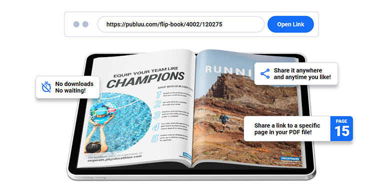 múltiples opciones para compartir el libro animado