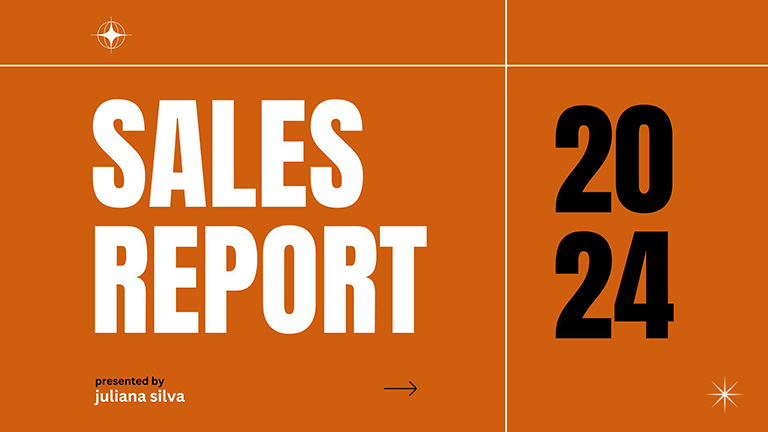 orange black minimalist sales report presentation