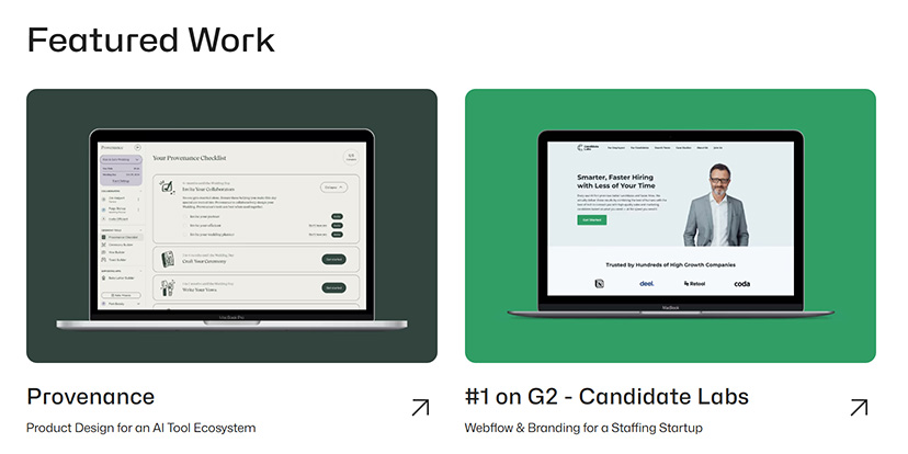 example of an interactive portfolio for ux and web design