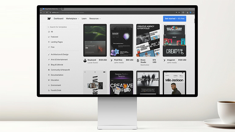 webflow as an example of an interactive portfolio maker