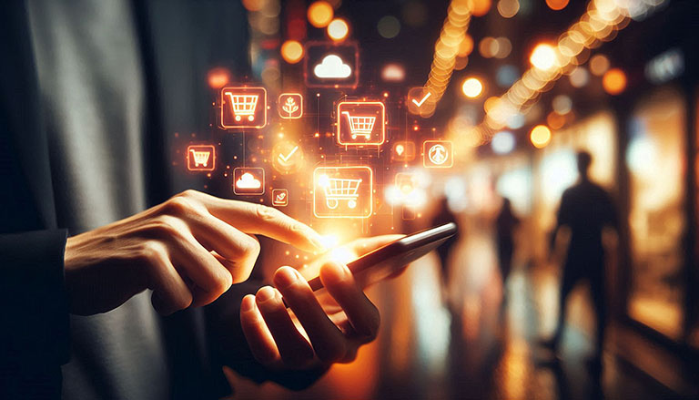 graphic symbolizing a retail marketing customer