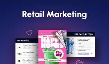 retail marketing illustration with two people shopping online