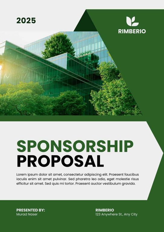 green and white modern minimal sponsorship proposal