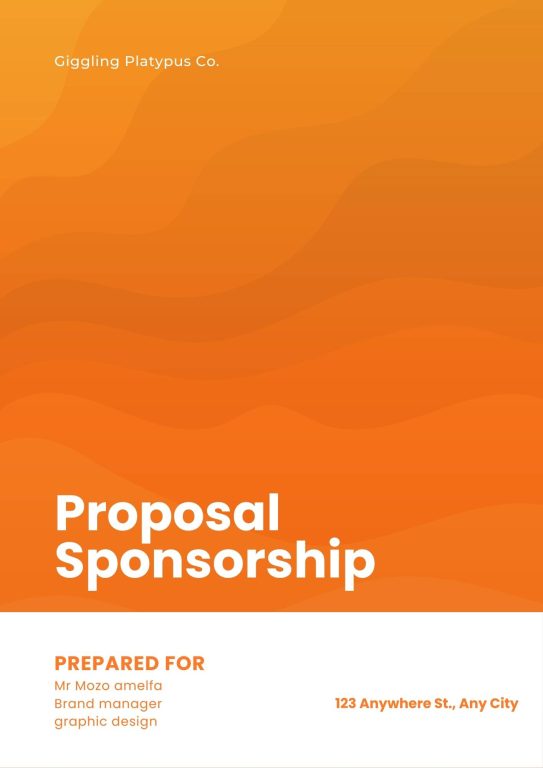 orange and white fashion minimalist sponsorship proposal