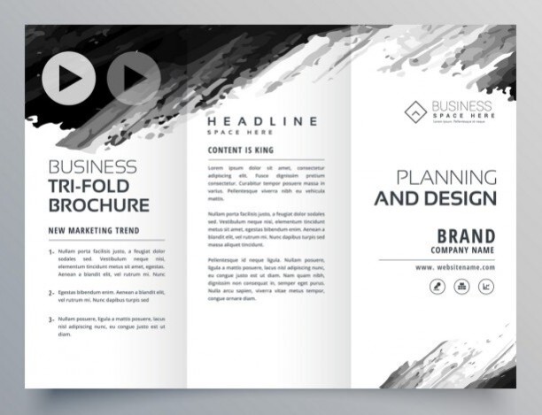 black ink artistic marketing brochure template