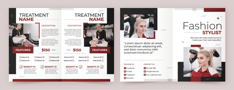 minimal fashion stylist marketing brochure template