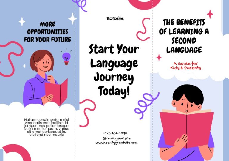 language school marketing brochure template