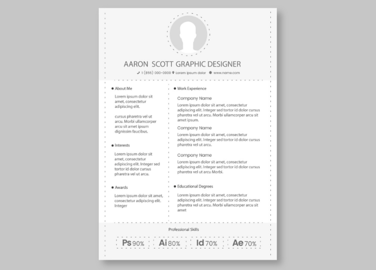 newspaper column-style resume template