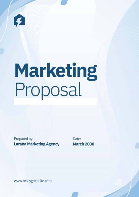 Canva marketing proposal blue and white gradient marketing proposal