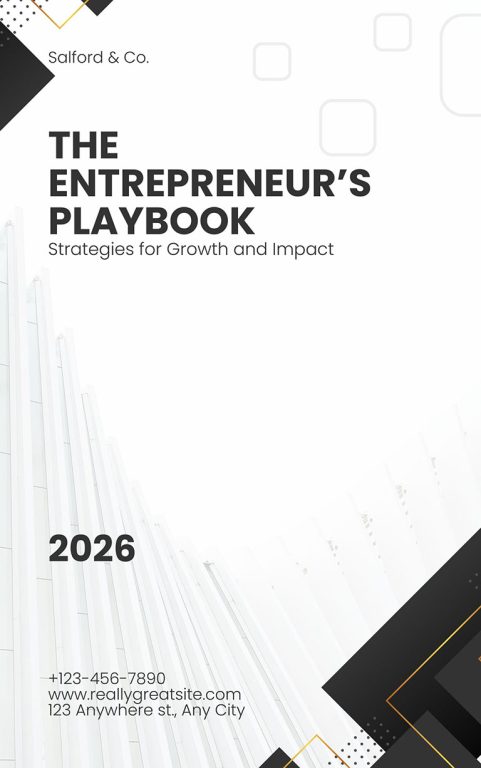 white entrepreneur's playbook template from canva