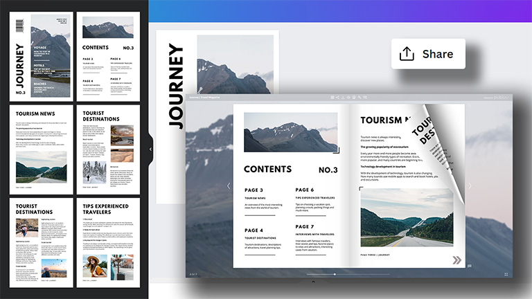 exporting a design from canva to publuu