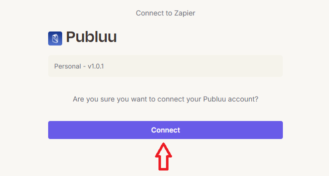 connect button in zapier interface