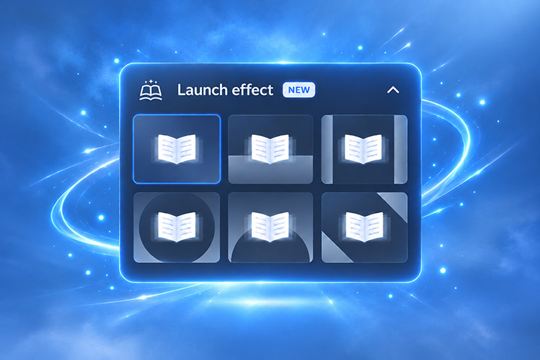Launch Effects flipbook launch effects in publuu