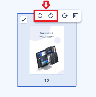 Clicca su una delle icone di rotazione icone di rotazione nel dashboard di publuu