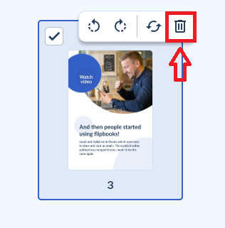 Clicca sull'icona del cestino icona cestino nella dashboard di publuu